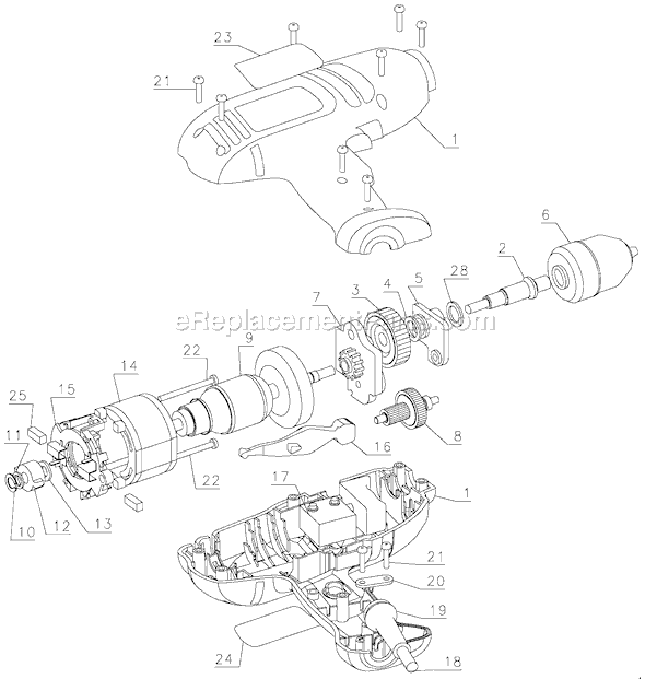 Page A Diagram and Parts List for TV310 Type 2 Black and Decker Electric Drill
